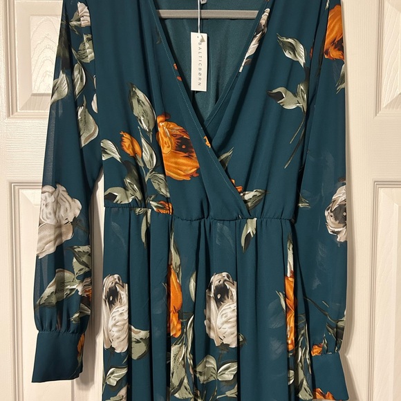Baltic Born Teal Floral Dress XL NWT - Picture 3 of 9